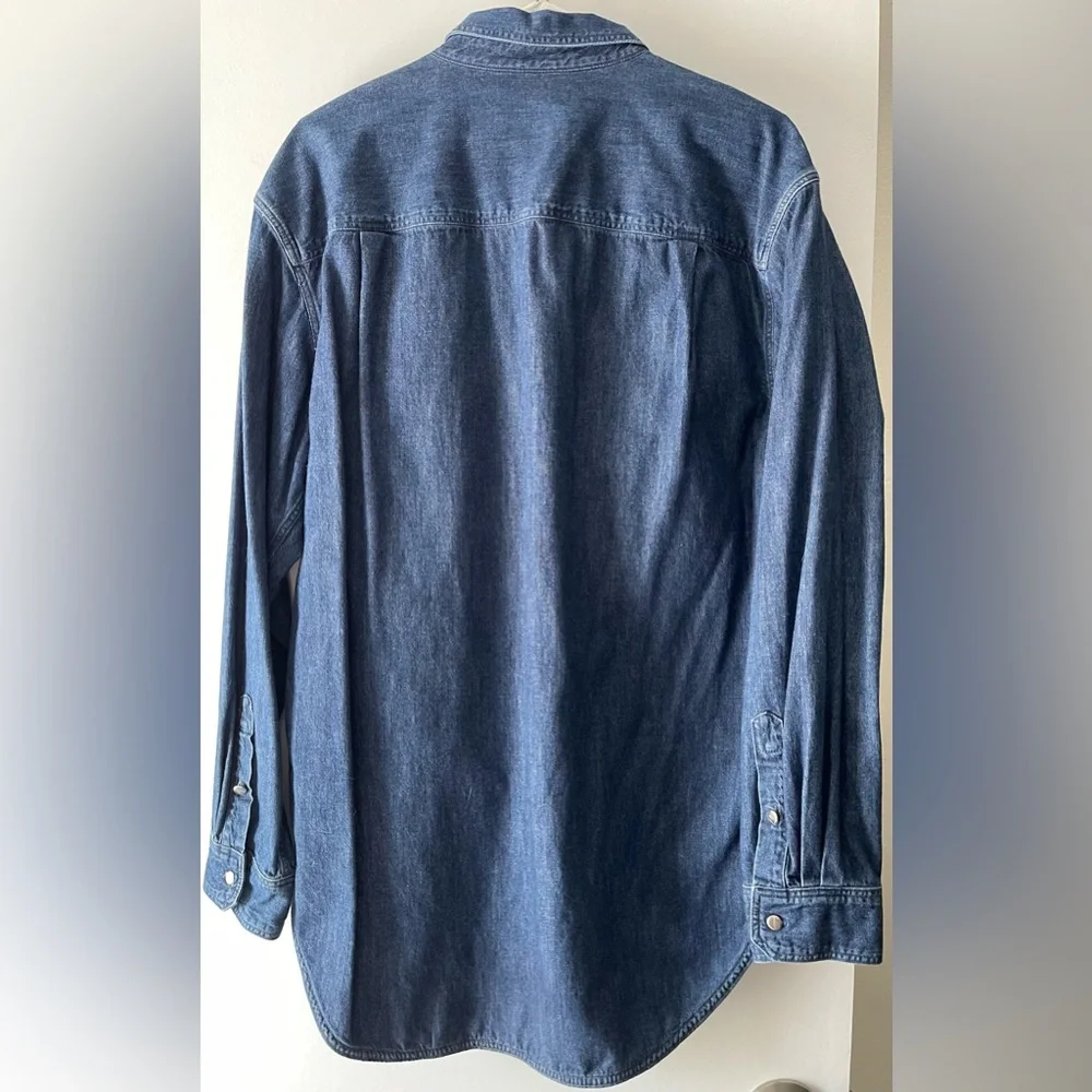 GOLDSIGN LADIES LARGE DENIM L/S SHIRT WITH SILVER TONE BUTTONS - Picture 4 of 4